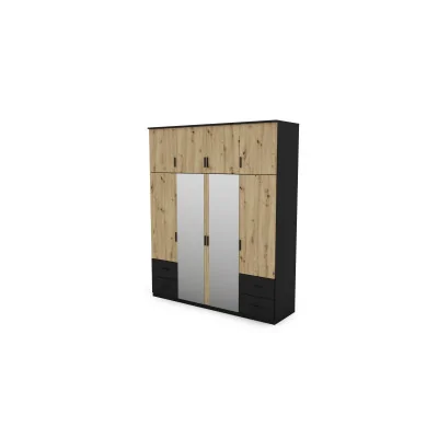 Szafa 200x242 cm czarny dąb artisan lustro – Arden | eMeblast