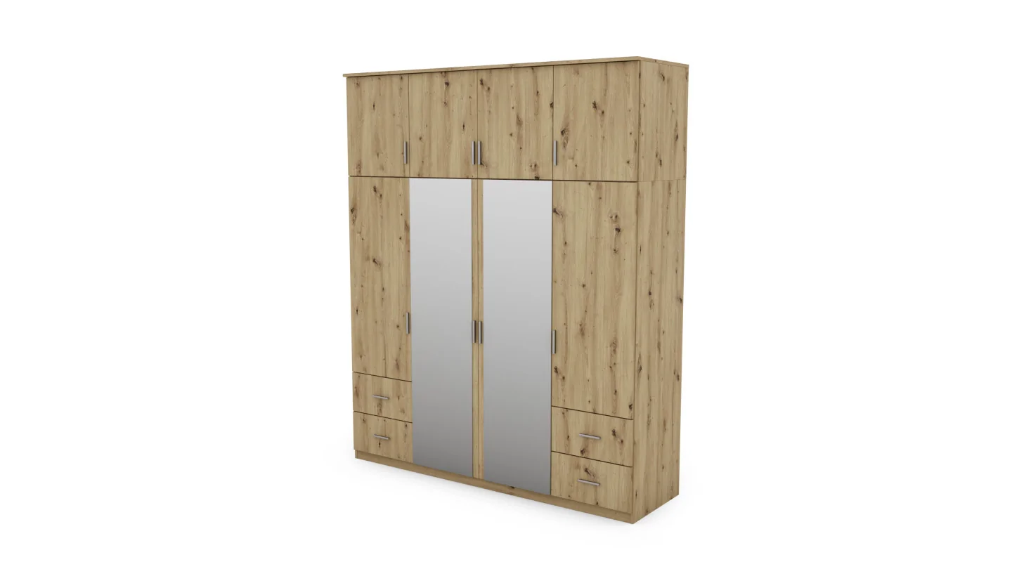 Szafa 200x242 cm dąb artisan lustro – Arden | eMeblast