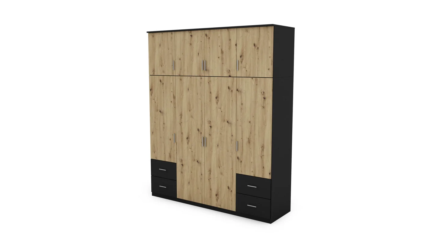 Szafa 200x242 cm czarny dąb artisan – Arden | eMeblast Szafa 200x242 cm czarny dąb artisan – Arden | eMeblast