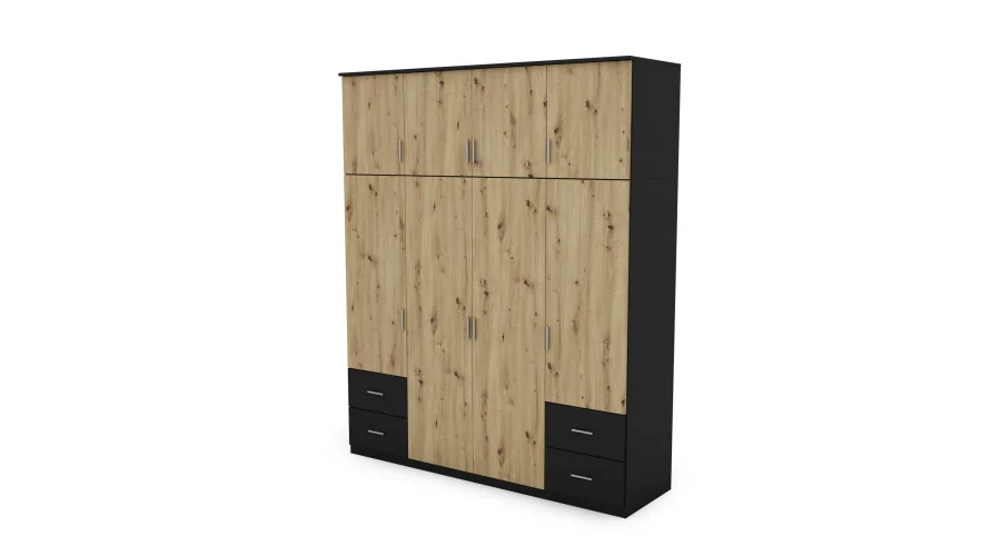 Szafa 200x242 cm czarny dąb artisan – Arden | eMeblast Szafa 200x242 cm czarny dąb artisan – Arden | eMeblast