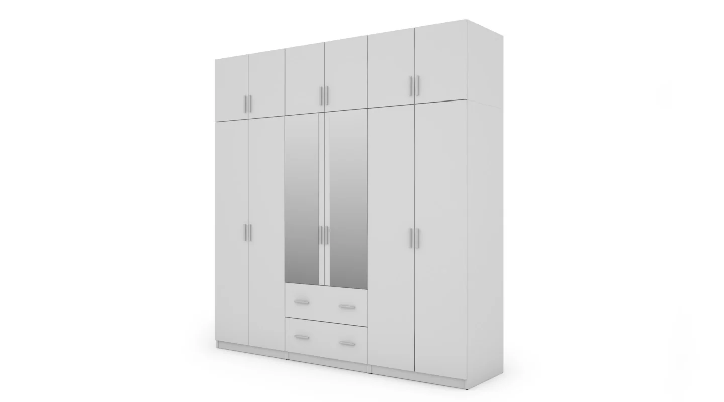 Szafa 222x230 cm biała lustro – Altis | eMeblast