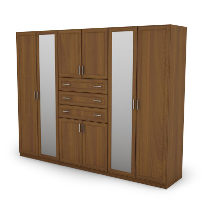 Szafa 225x210 cm z lustrem wiśnia porto – Norel
