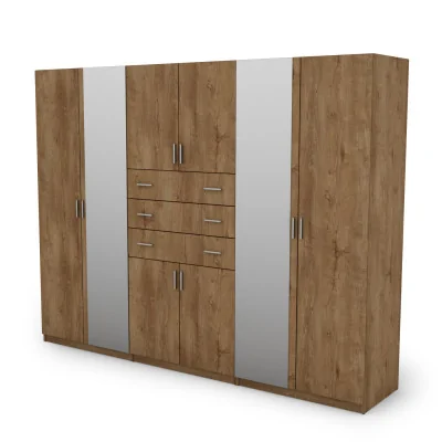 Szafa 225x210 cm dąb lefkas lustro – Norel | eMeblast