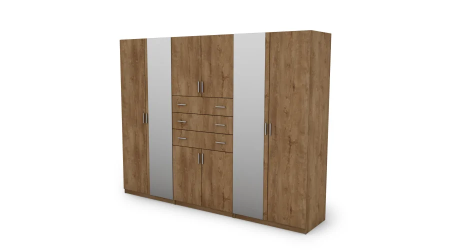 Szafa 225x210 cm dąb lefkas lustro – Norel | eMeblast Szafa 225x210 cm dąb lefkas lustro – Norel | eMeblast