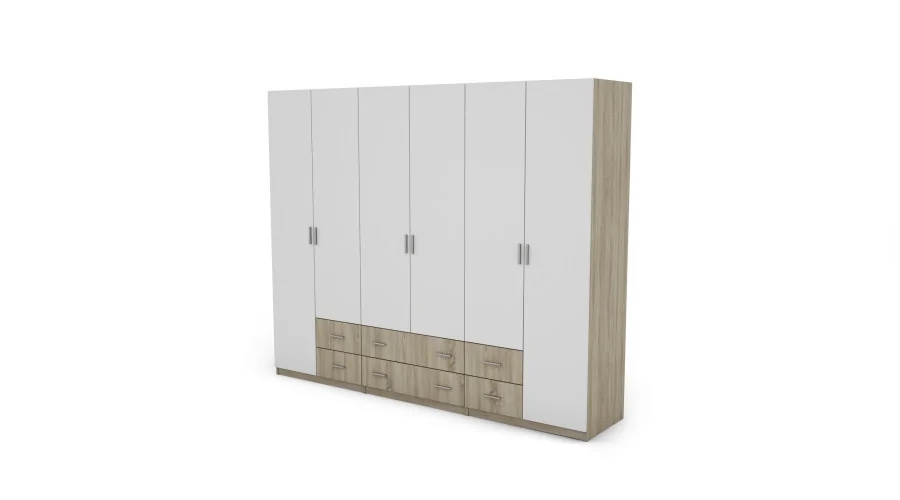 Szafa 240x220 cm sonoma jasna biel – Torven | eMeblast Szafa 240x220 cm sonoma jasna biel – Torven | eMeblast