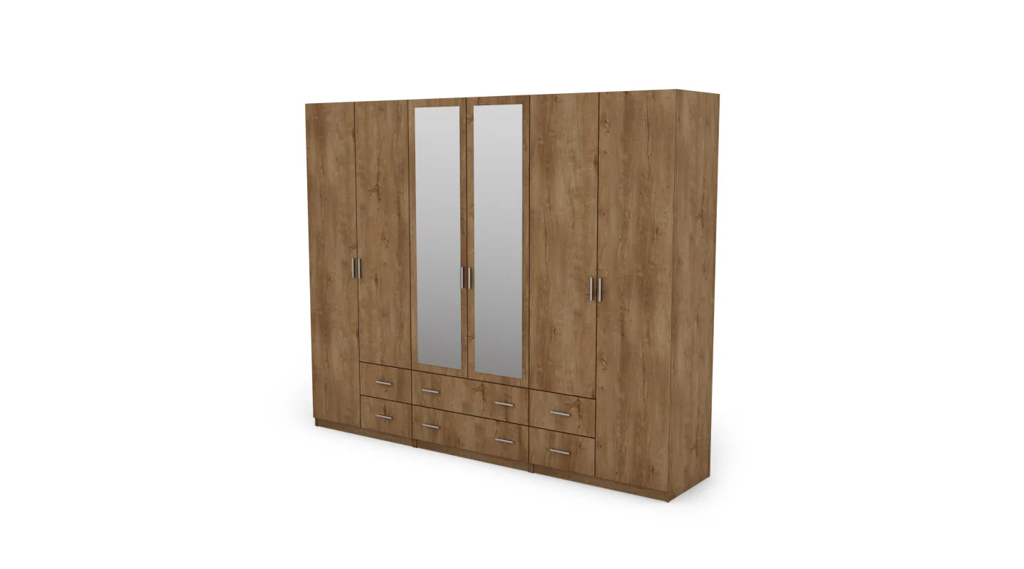Szafa 240x220 cm dąb lefkas lustro – Torven | eMeblast