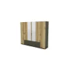 Szafa 240x220 cm z lustrem grafit dąb grand naturalny – Torven