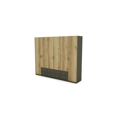 Szafa 240x220 cm grafit dąb grand naturalny – Torven