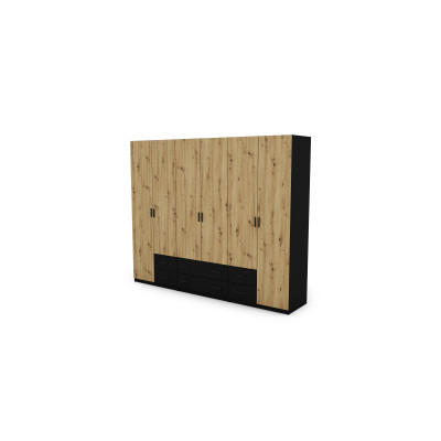 Szafa 240x220 cm czarny dąb artisan – Torven