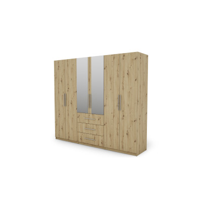 Szafa 250x220 cm z lustrem dąb artisan – Zerion