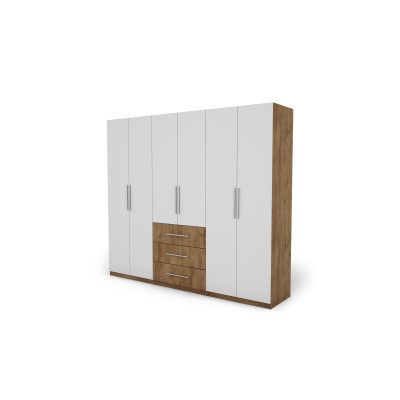 Szafa 250x220 cm dąb lefkas biel – Zerion