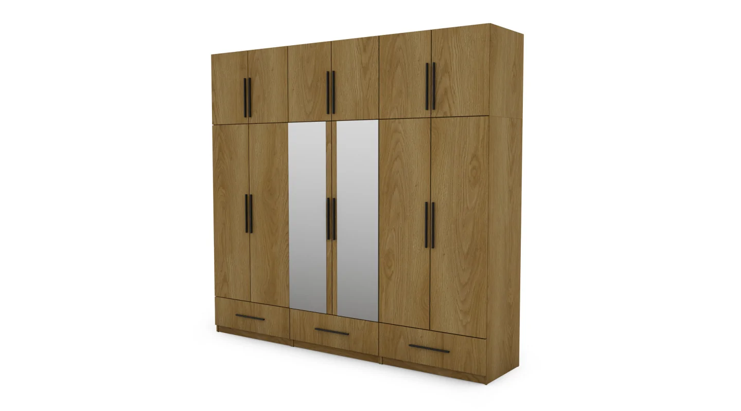 Szafa 260x240 cm dąb karmel lustro – Altivar | eMeblast