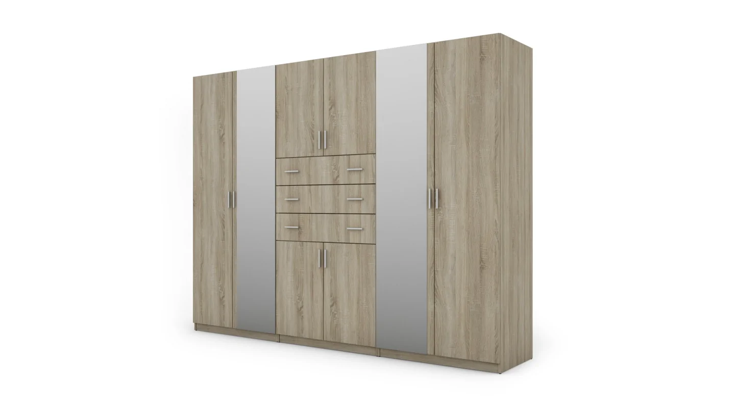 Szafa 270x210 cm sonoma jasna lustro – Vireon | eMeblast