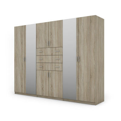 Szafa 270x210 cm z lustrem sonoma jasna – Vireon