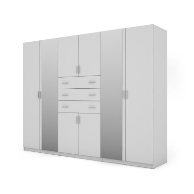 Szafa 270x210 cm z lustrem biała – Vireon