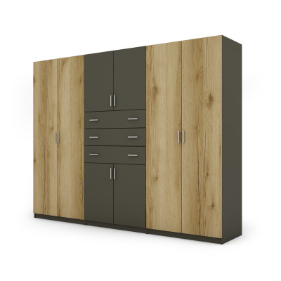Szafa 270x210 cm grafit dąb grand naturalny – Vireon