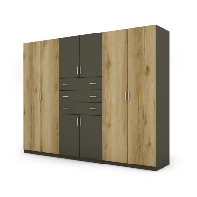 Szafa 270x210 cm grafit dąb grand naturalny – Vireon | eMeblast