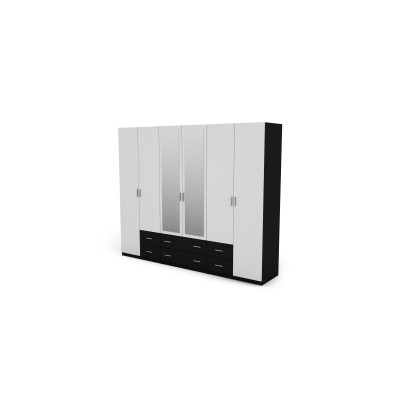 Szafa 270x220 cm z lustrem czarny biel – Dorsen