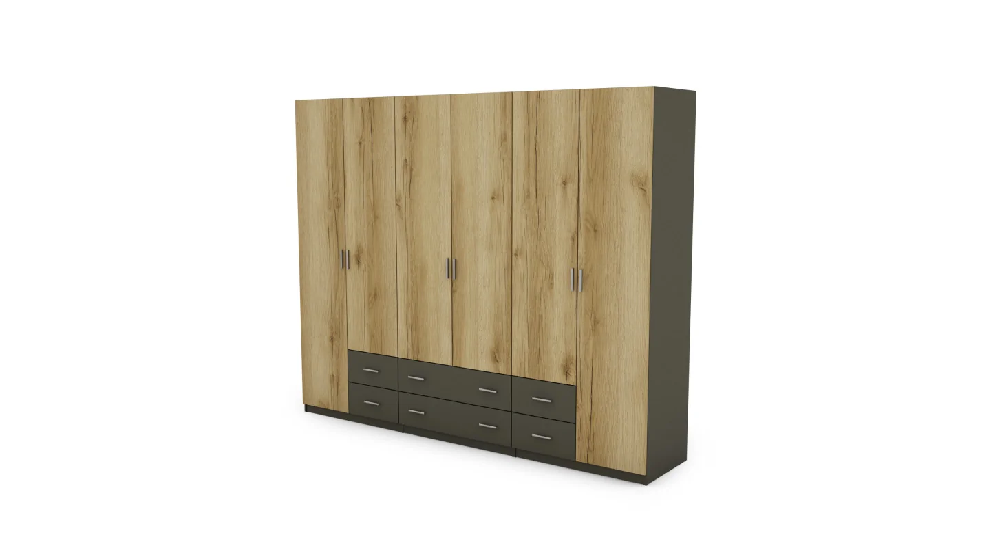 Szafa 270x220 cm grafit dąb grand naturalny – Dorsen | eMeblast