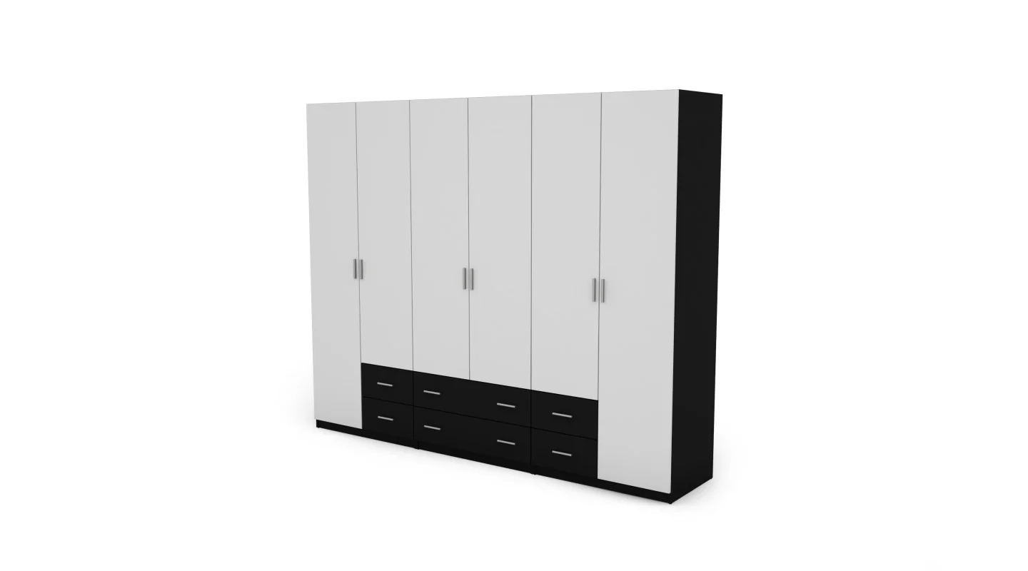 Szafa 270x220 cm czarny biel – Dorsen | eMeblast