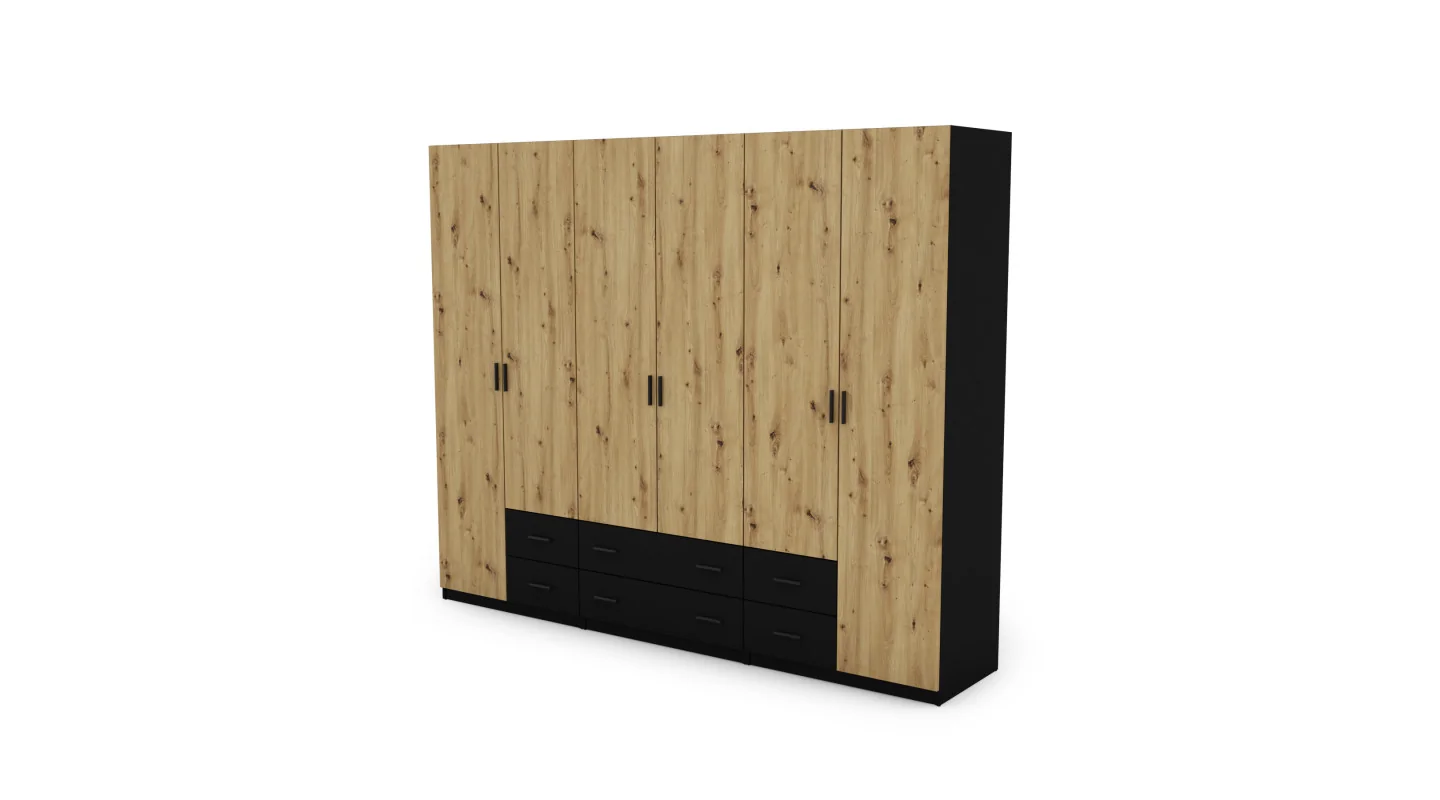 Szafa 270x220 cm czarny dąb artisan – Dorsen | eMeblast