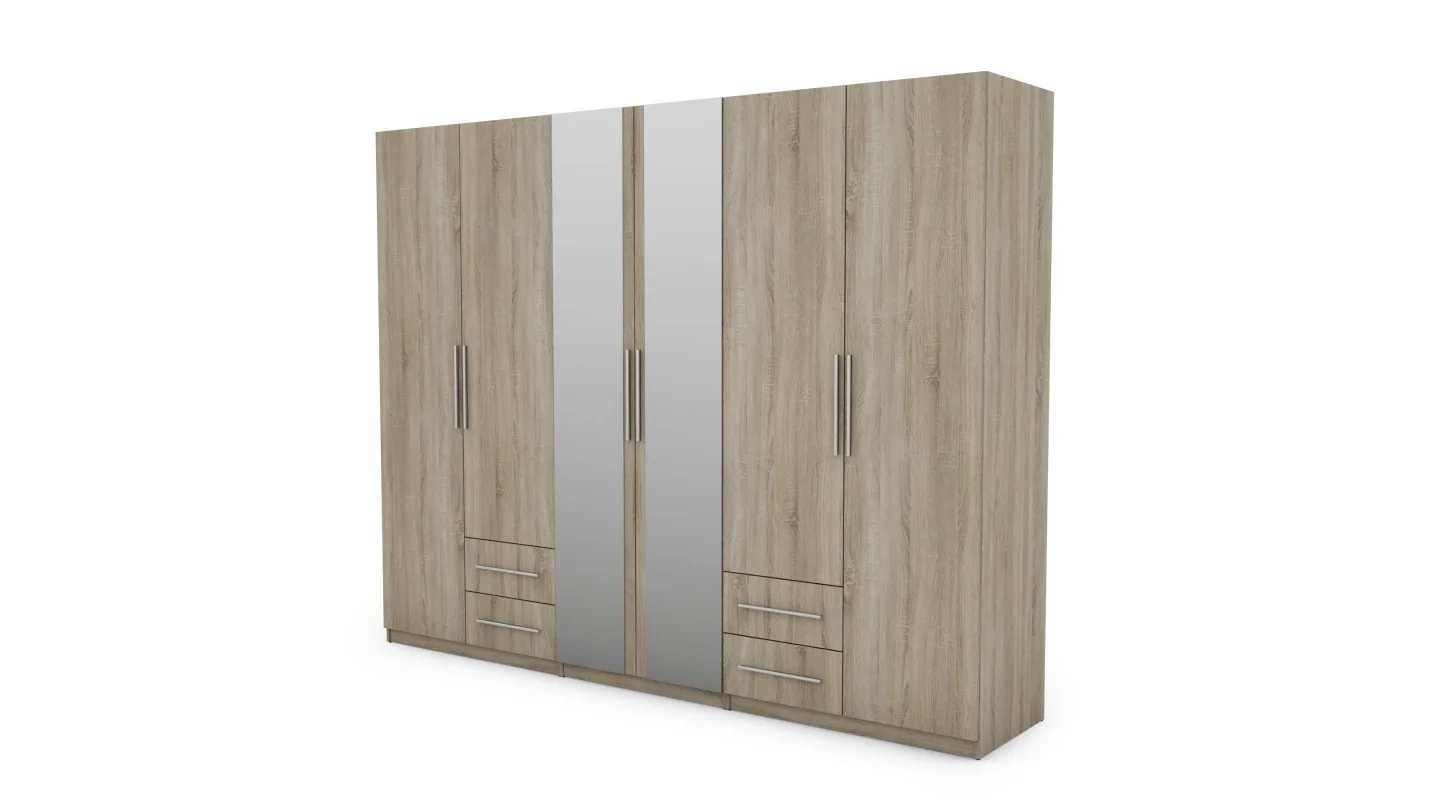 Szafa 280x220 cm sonoma jasna lustro – Hedron | eMeblast Szafa 280x220 cm sonoma jasna lustro – Hedron | eMeblast