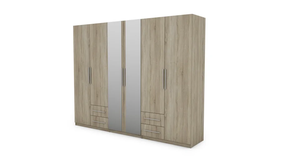 Szafa 280x220 cm sonoma jasna lustro – Hedron | eMeblast Szafa 280x220 cm sonoma jasna lustro – Hedron | eMeblast
