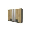 Szafa 280x220 cm z lustrem grafit dąb grand naturalny – Hedron