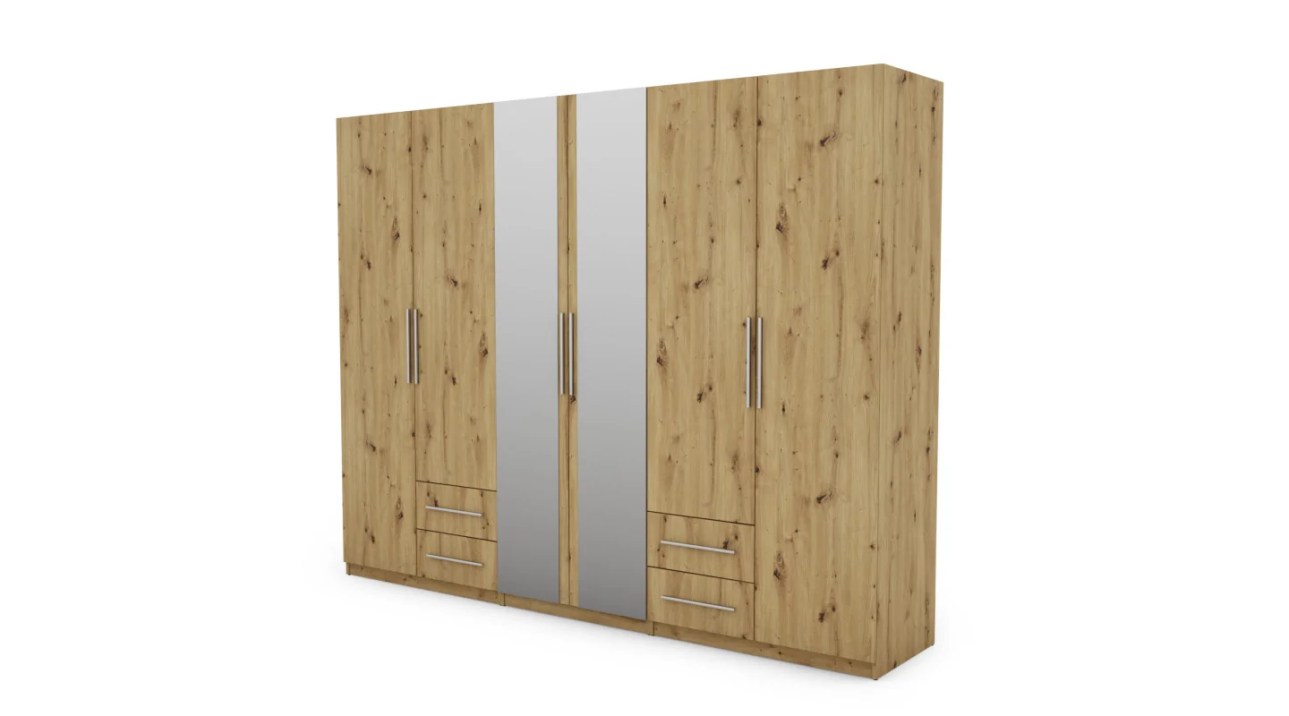 Szafa 280x220 cm dąb artisan lustro – Hedron | eMeblast