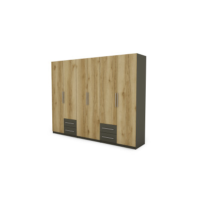Szafa 280x220 cm grafit dąb grand naturalny – Hedron