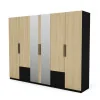 Szafa 280x220 cm z lustrem czarny dąb gaja lamele – Hedron