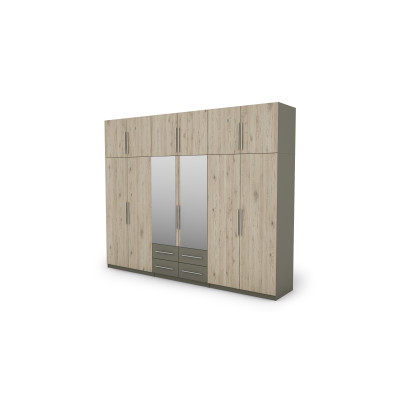 Szafa 300x240 cm z lustrem grafit dąb bordeaux – Alturo