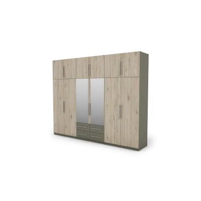 Szafa 300x240 cm grafit dąb bordeaux lustro – Alturo | eMeblast