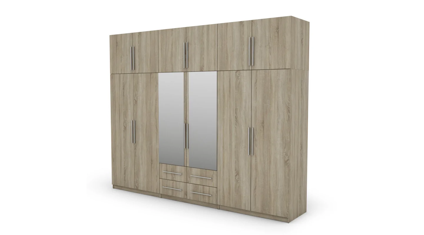 Szafa 300x240 cm sonoma jasna lustro – Alturo | eMeblast Szafa 300x240 cm sonoma jasna lustro – Alturo | eMeblast
