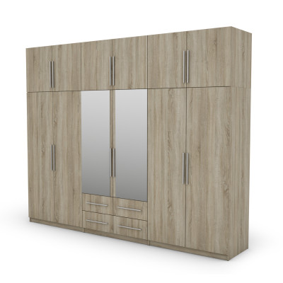 Szafa 300x240 cm z lustrem sonoma jasna – Alturo