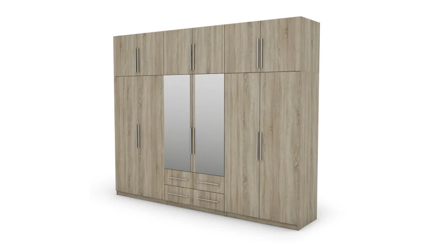 Szafa 300x240 cm sonoma jasna lustro – Alturo | eMeblast Szafa 300x240 cm sonoma jasna lustro – Alturo | eMeblast