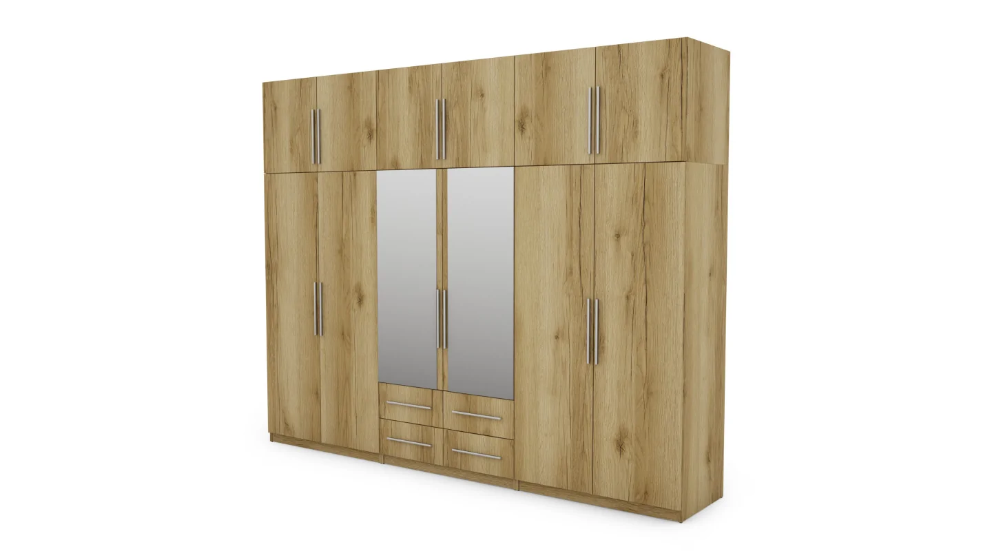 Szafa 300x240 cm dąb grand naturalny lustro – Alturo | eMeblast Szafa 300x240 cm dąb grand naturalny lustro – Alturo | eMeblast