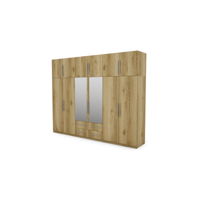 Szafa 300x240 cm z lustrem dąb grand naturalny – Alturo