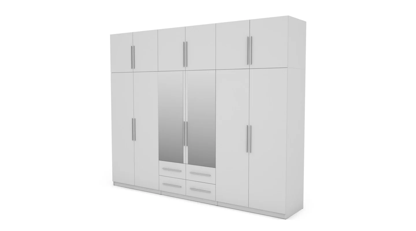 Szafa 300x240 cm biała lustro – Alturo | eMeblast