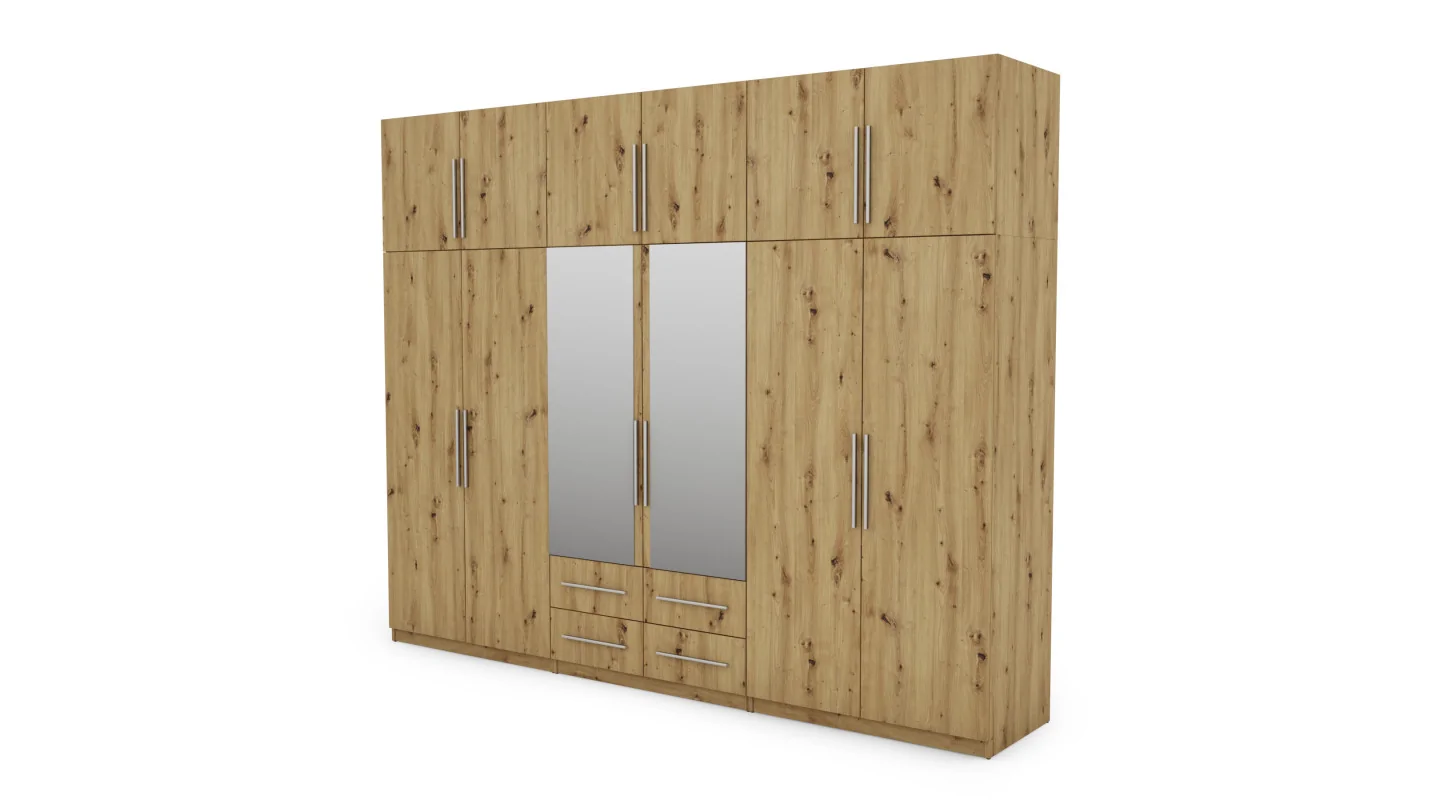 Szafa 300x240 cm dąb artisan lustro – Alturo | eMeblast