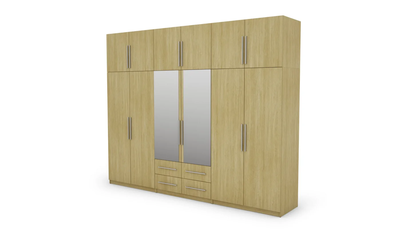 Szafa 300x240 cm jodełka scandi lustro – Alturo | eMeblast