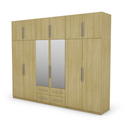 Szafa 300x240 cm z lustrem jodełka scandi – Alturo