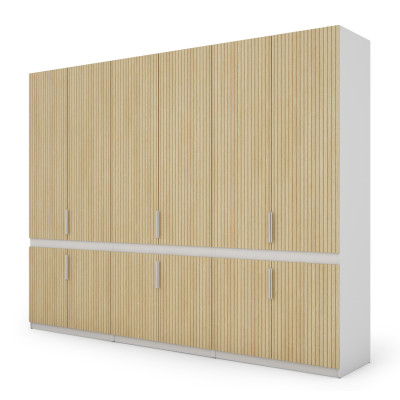 Szafa 310x240 cm biel dąb gaja lamele – Ordinex