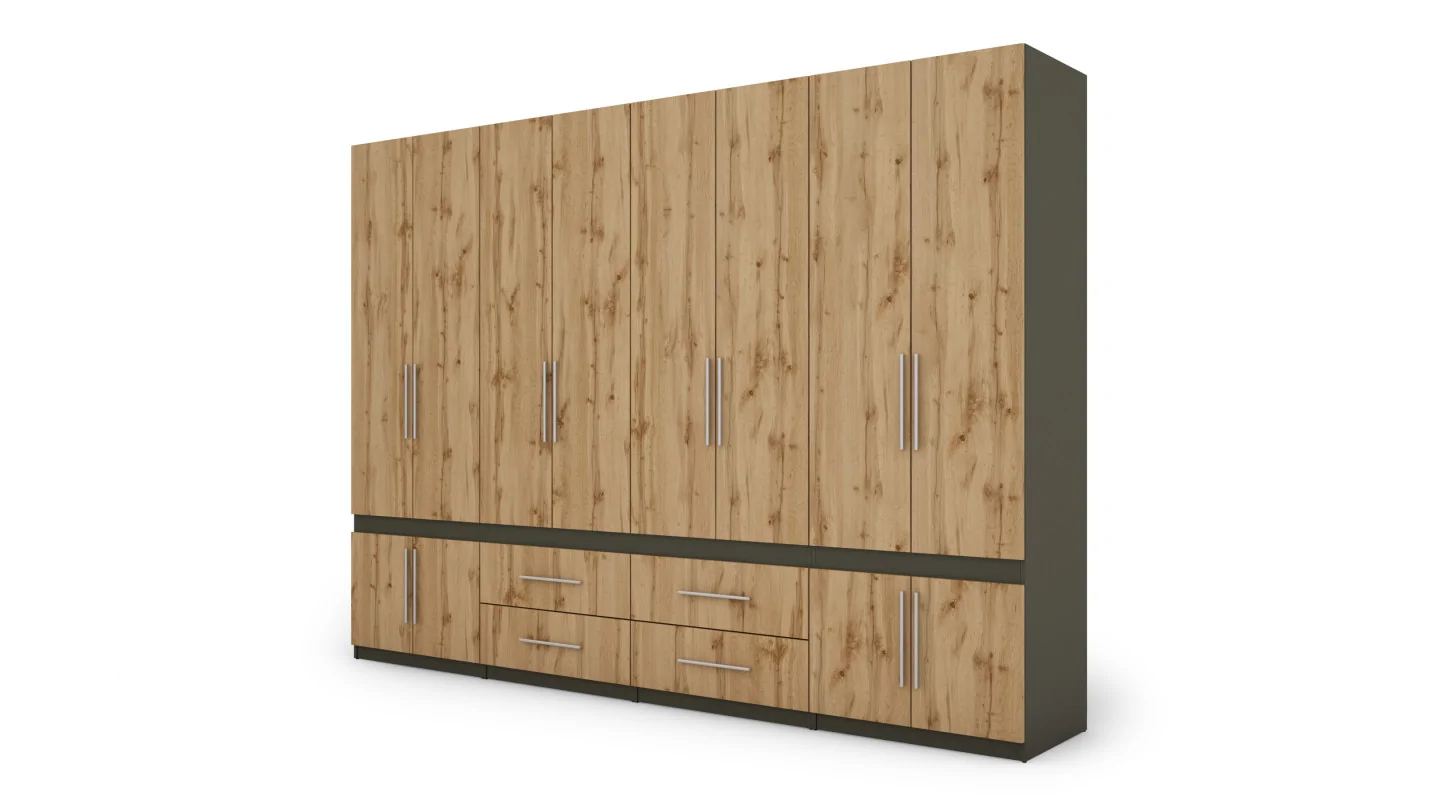 Szafa 320x230 cm grafit dąb wotan – Accessa | eMeblast