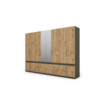 Szafa 320x230 cm z lustrem grafit dąb wotan – Accessa