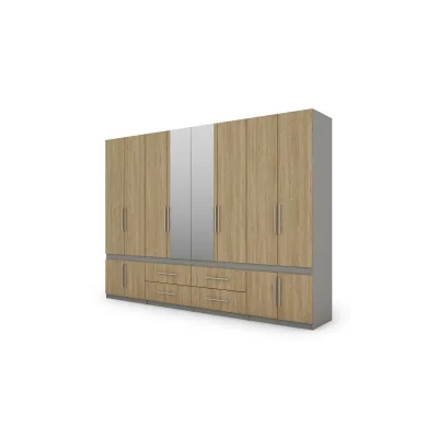 Szafa 320x230 cm szary platynowy dąb olejowany lustro – Accessa | eMeblast