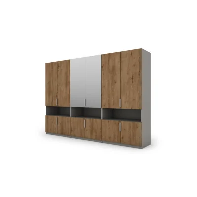 Szafa 330x230 cm szary platynowy dąb lefkas lustro – Expono | eMeblast