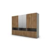Szafa 330x230 cm z lustrem szary platynowy dąb lefkas – Expono