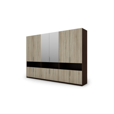 Szafa 330x230 cm z lustrem sonoma jasna ciemna – Expono
