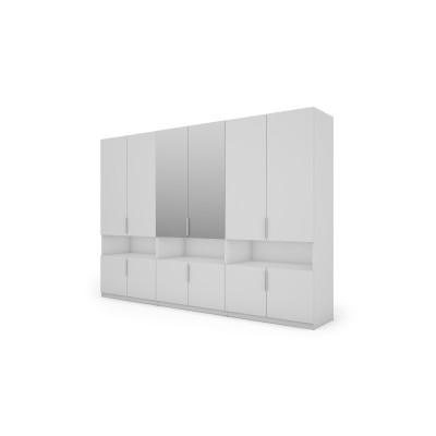 Szafa 330x230 cm z lustrem biała – Expono